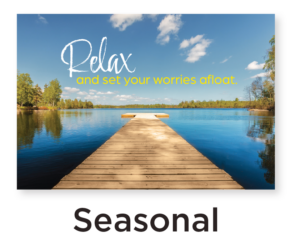 Sample postcard of lake for seasonal series postcards