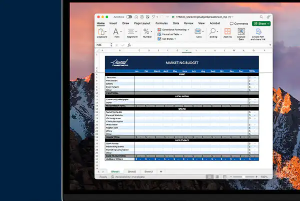 Marketing Budget Spreadsheet | Free Resources Real Estate