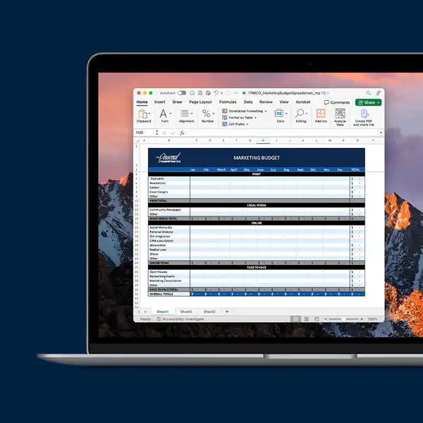 Marketing Budget Spreadsheet | Free Resources Real Estate