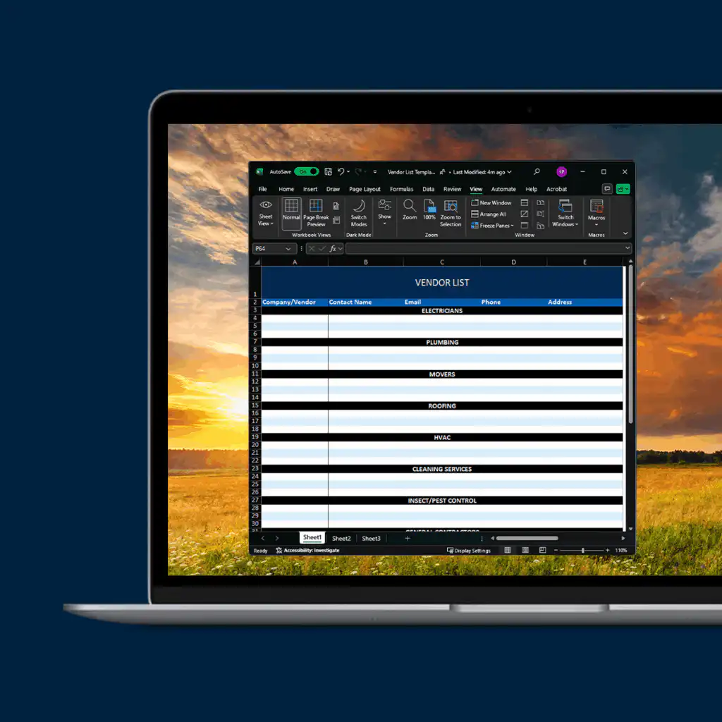 Vendor List Template | Free Resources Real Estate
